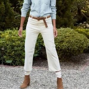 Frank & Eileen Women’s Kinsale Trouser Pants Mid Rise Corduroy Vintage White 4